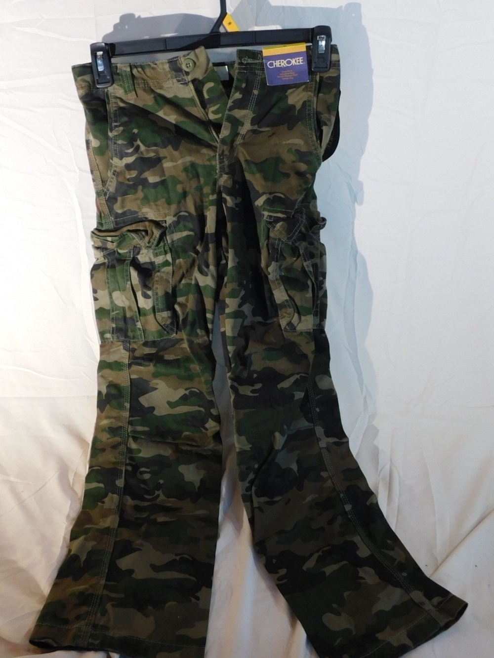 Cherokee Men's Camo Cargo Pants in Green and Brown